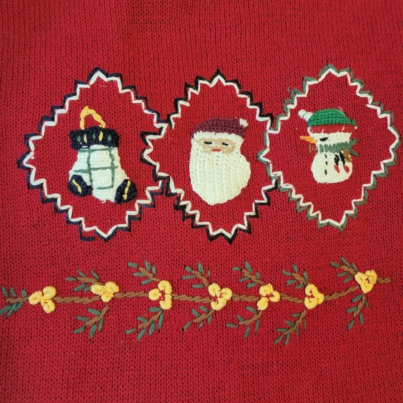 Shenanigans vintage woman Christmas sweater with embroidery size small - Picture 13 of 13